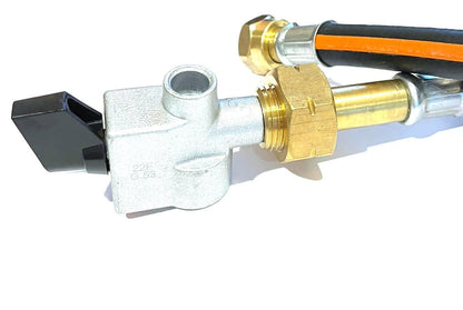 Caravana / Hogar - Adaptador de clip para butano de 21 mm con manguera de gas - 500 mm de longitud