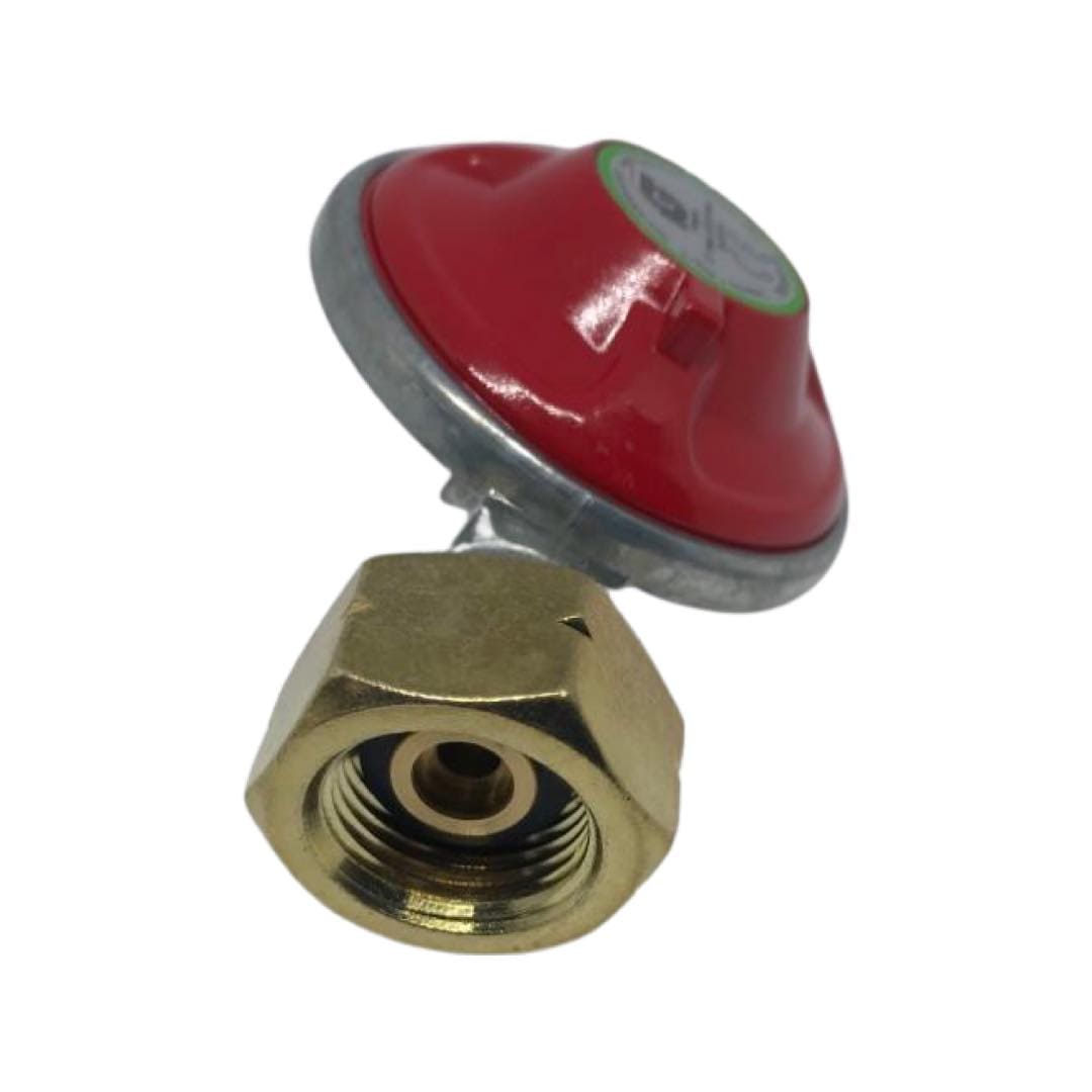 Irish Market 37mbar Stranded Propane Gas Regulator 21.8 LH ROI Nut To 8mm Includes Hose and 2 Clips