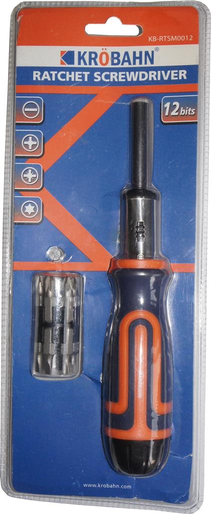 Ratchet Screwdriver with 12 Bits