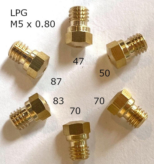 Paquete de 6 inyectores de boquillas de chorro de GLP M5 x 0,80