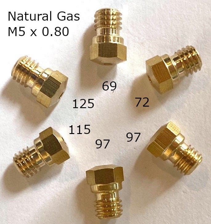 Paquete de 6 inyectores de boquillas de chorro de gas natural M5 x 0,80