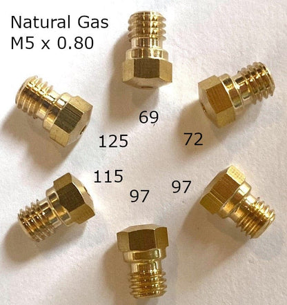 Paquete de 6 inyectores de boquillas de chorro de gas natural M5 x 0,80