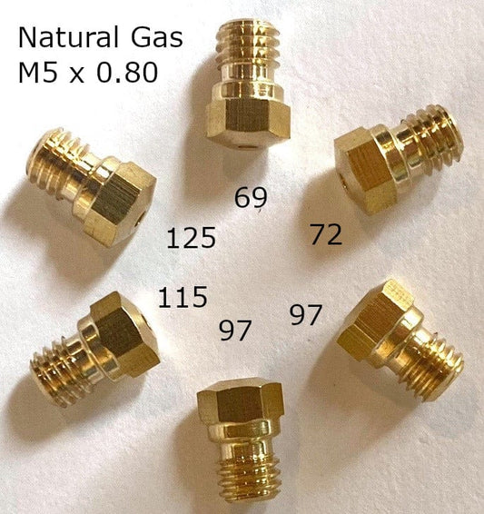 Paquet de 6 injecteurs de buses à Jets de gaz naturel M5 x 0.80