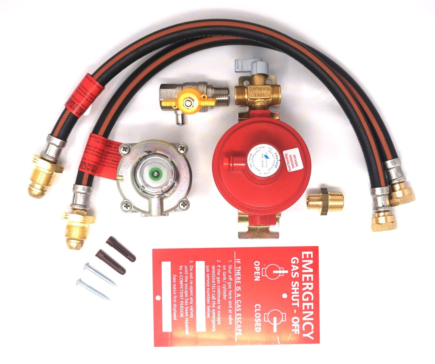 Kit de régulateur de propane OPSO manuel double avec tresses POL