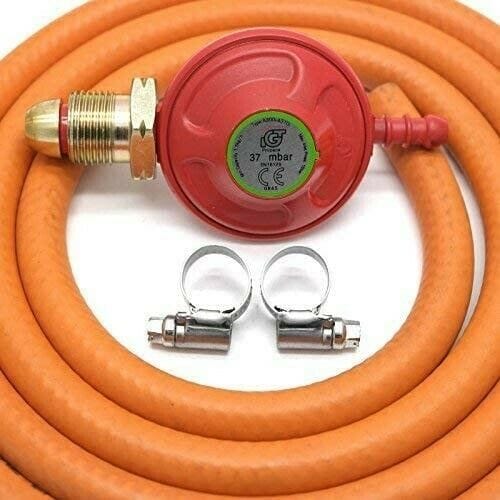 Propane Screw In POL LPG Regulator With 2M Hose & 2 Clips BBQ Calor Flogas